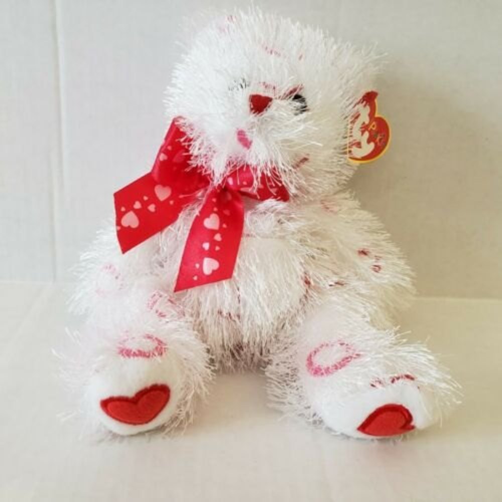 Ty Beanie Punkies Bitty Kiss With Tag Valentine's Day Plush Teddy Bear XO
